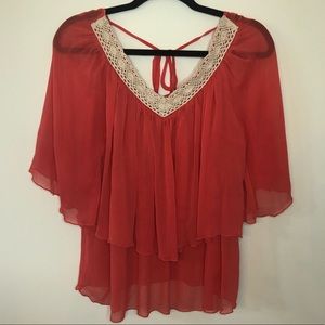 Orange 2 layer blouse